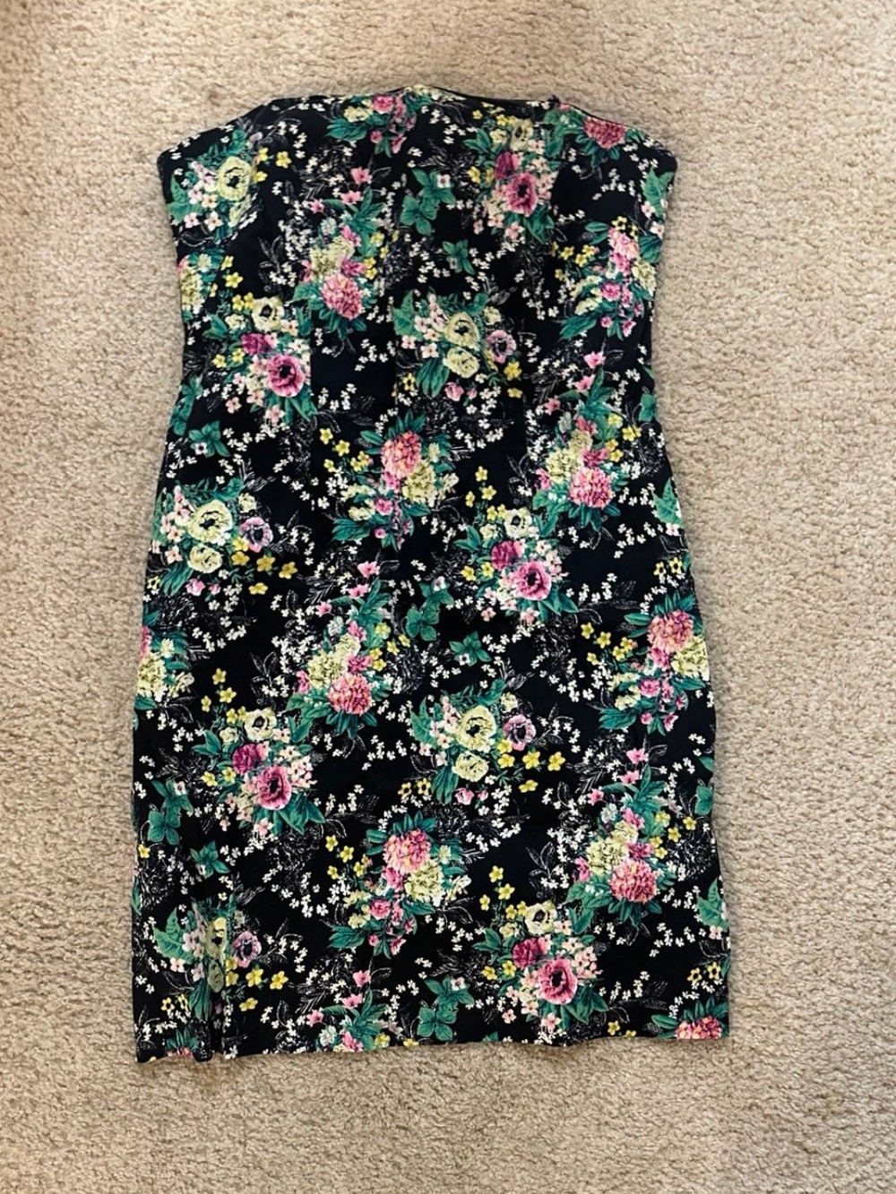 Laundry by Shelli Segal Black Floral Dress Size 8 Mini Sleeveless LA Style